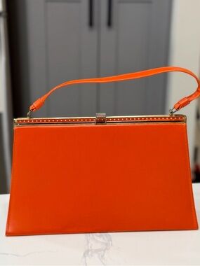 1960’s Orange Structured Top-Handle Women's Bag